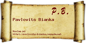 Pavlovits Bianka névjegykártya
