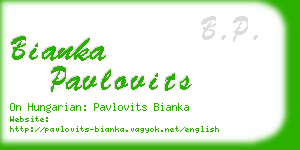 bianka pavlovits business card